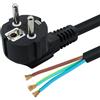 CABLEPELADO Cavo di alimentazione CEE7 | Spina Schuko a morsetti | Sezione 0,75 mm² | H05VV-F | Adatto per prese, prese multiple, alimentatori, portalampade | Nero | 1,50 metri