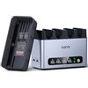 llano Caricatore Rapido 4 Slot 65W per batteria DMW-BLK22 Panasonic, per Lumix S5, S5II/X, GH5/II, GH6, GH7, G9, S9, in alluminio CNC, con USB-C e display LED.