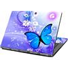 eyscar Adesivo per laptop da 13, 13,3, 14, 15, 15,4, 15,6 pollici, in vinile, per PC (farfalla blu), NEK1215