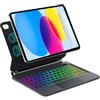 FOGARI Custodia Tastiera Bluetooth per iPad A16 11/10 Generation (2025/2022) 11/10.9 Zoll, Magic Keyboard Retroilluminazione Design Magnetico Galleggiante con Touchpad Multitocco per iPad 10/11 Gen, Nero