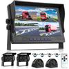 Hodozzy Telecamera Posteriore Auto HD 9 Pollici Monitor con 4 Schermo Diviso, Hodozzy 4 Telecamere Retromarcia IR Visione Notturna Impermeabile Kit Telecamera Retromarcia per Auto per 12V-36V Camion Camper