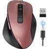 TECKNET Mouse Bluetooth Ergonomico, Mouse Wireless Ricaricabile con 3 Dispositivi (2*Bluetooth+USB), Poggiapollice Ergonomico, 4800 DPI, 6 Pulsanti, Mouse USB Silenzioso per Laptop/PC/Tablet/MacBook