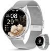 SLOKSFil Smartwatch donna con Bluetooth Chiamate, 1,39 Orologio donna rotondo SpO2/24H Cardiofrequenzimetro/Pressione Sanguigna/Sonno Contapassi 100+ Modalità Sportive per iOS Android
