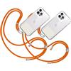 TBOC 2X Cordino Catenella Laccio Strap Porta Cover [Arancio] con Toppa Plastica [Bianco Ice] per Telefono Cellulare Collo - Tracolla Catenina con Cordini da Cellulari Accessori Universale Laccetti
