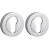 Thirard Coppia di rosette tonde Ø 50 mm con foro cilindro, cromo satinato