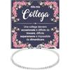 Bramart Bracciale Collega Argento Sterling 925 con Pietre bianche di Zirconia Compleanno Idee Regali per lei, Bracciale Idea Regalo Natale - Cofanetto con DEDICA incluso. (Alla Mia Collega Bracciale Tennis)