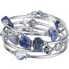 FULU AUTUMN Braccialetto rigido con perline da donna, in argento, regalo alla moda, 7IN, Pietra, Nessuna pietra preziosa