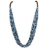 Bocar Collana Statement Lunga Multistrato Artigianale con Perline in Acrilico e Legno, Stile Bohemiano per Donna, Con Scatola Regalo (NK-10407-title blue)