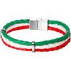 JewelryWe - Bracciale in pelle, con flagga della nazionale per campionato mondiale e europeo, in lega di pelle, bracciale per uomo e donna, 10 motivi, 18,5 cm, Pelle