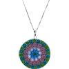 LE GEMME DI VENEZIA Collana Donna Con Pendente Murrina Milefiori Venezia In Vetro Originale Di Murano E Argento 925 Diametro 36N AR (COLORE 02)
