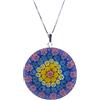 LE GEMME DI VENEZIA Collana Donna Con Pendente Murrina Milefiori Venezia In Vetro Originale Di Murano E Argento 925 Diametro 36N AR (COLORE 06)