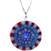 LE GEMME DI VENEZIA Collana Donna Con Pendente Murrina Milefiori Venezia In Vetro Originale Di Murano E Argento 925 Diametro 36N AR (COLORE 14)