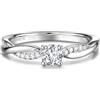 FANCIME 0,3-0,5 carati Anello con diamante coltivato in laboratorio da donna, anelli eleganti e senza tempo in argento sterling 925, anello di fidanzamento, matrimonio, San Valentino, gioielli per