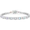 FANCIME Bracciale da tennis da donna, in argento Sterling 925, con zirconi e pietre sintetiche, idea regalo per donne e ragazze, larghezza 4 mm, lunghezza 18 cm, Argento sterling, pietra di luna