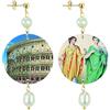 IN Lebole Collezione The Circle DPOR90 Roma Orecchini da Donna in Ottone Pietra Perla