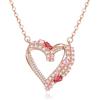 EVER FAITH Collana con zirconi cubici rosa e bianco placcato oro rosa con ciondolo a forma di cuore regalo per donna mamma donna, Zirconia cubica, Zirconia cubica