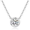 FANCIME Moissanite, collana in argento sterling 925 con ciondolo a forma di moissanite da 1/2 carati con diamanti di moissanite VVS1 Round Cut lunetta, gioielli Moissanite, regalo per donne e ragazze,