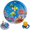Generico Pet Water Bed, Ocean Breeze Splashland for Cat Dog, Cat Waterbed Toy with Fish, Thickened Anti-Scratch Water Mat, Feel Cool Comfort (Round A)