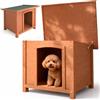 BAKAJI Cuccia per Animali Domestici in Legno, Casetta per Cani e Gatti con Tetto Apribile, Casa da Esterno ed Interno Resistente Intemperie e Agli Agenti Atmosferici Tettoia Asfaltata, 66 x 53 x 54 cm