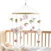 WJnflQN Giostrina per Culla,Giocattolo Decorativo in Legno,con Morbidi Pompon Fiori Giostrina per Bambini - per Cameretta Passeggino Asilo