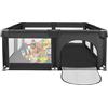 Kedia Parco giochi per bambini, in tessuto Oxford, parco giochi per bambini, recinzione per bambini, piccolo parco per appartamenti con cerniera (C-nero-120 x 120 x 66 cm)