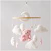 let's make Lettino mobile a forma di orsetto per la cameretta dei bambini, in velluto, decorazione per la camera dei bambini, da appendere, regalo per neonati (orso rosa)