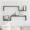 Generico Scaffale da Parete 2 PCS Rovere Nero 100 x 15 x 20 cm,Scaffali e mensole per pareti
