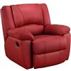 Vente-unique Poltrona relax in pelle AROMA - rosso