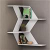BAKAJI Mensola Scaffale Libreria da Parete Angolare Design Moderno con 4 Mensole Ripiani Angolo Scaffalatura Struttura in Legno MDF Decorazione Muro Arredamento Casa Ufficio 85 x 60 x 60 cm Bianco