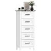 HOMCOM Cassettiera Camera da Letto Stretta Alta con 5 Cassetti, Comò Camera da Letto con Piano Effetto Legno, Cassettiera Salvaspazio per Soggiorno Corridoio Ingresso, 45x35x106 cm, Bianco