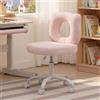 Ya-Home Sedia Scrivania Cameretta Sedia per Bambina, Rosa Chiaro | Sedia Studio in Pelliccia Sintetica, Schienale Accogliente, Poltrona Girevole Regolabile in Altezza, per Cameretta/Studio