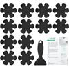 PATIKIL Adesivi Antiscivolo per Vasca da Bagno 10 X 10 Cm 12 Pezzi Fiori Sicurezza Doccia Pavimento Antiscivolo con Decalcomanie Adesive Raschietto per Vasca Doccia Pavimento Scale Nero