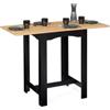 IDMarket - Tavolo da bar allungabile DONA per 2 o 4 persone, nero, piano in faggio, 60-120 cm