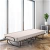 COSTWAY Brandina Pieghevole con Materasso, Made in Italy, 190x80cm, in Memory Foam, Lettino Pieghevole con Ruote Girevoli, per Casa Ufficio