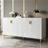 Witimisy Credenza dal design unico a onde e manici e piedi dorati, che crea un'elegante zona pranzo, 152 x 40 x 75 cm (bianco)
