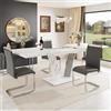 SACOOL Tavolo allungabile con piano in marmo 120 - 160 x 80 x 76 cm - Tavolo da cucina con foglia estraibile e struttura a farfalla per cucina e soggiorno