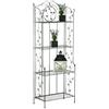 CLP Étagère In Ferro Verniciato Arona I Scaffale Espositore Cucina Richiudibile I Scaffale Salvaspazio 4 Ripianti I Scaffale Deco Shabby, Colore:antico-verde