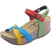 BioNatura 24 Fregene Imb Gaucho Oil Sandali per Donna in Pelle Multicolore Zeppa Bassa (Taglia 36)