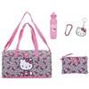 Bioworld Hello Kitty - Set di 5 borsone con licenza ufficiale, con stampa fiocco rosa, regalo da viaggio per ragazze, include bottiglia d'acqua e accessori