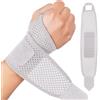 Beugo Tutore Polso Destro Sinistro per Uomo e Donna, Protezione del Polso Traspirante, Fascia Elastica Polso per Sport, Allenamento con i Pesi, Palestra e Lavoro, singolo (Grigio)