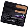 JYHY Forbici da parrucchiere professionale con rasoio kit forbici da parrucchiere completo in acciaio inox 6 pollici per parrucchiere e salone forbici capelli argento (nero)