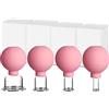 Helining Set di 4 bicchieri con sfera di aspirazione in silicone, in vero vetro, per tonificare i contorni del viso, coppettare il viso, anti-cellulite