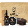 BartZart Shabo Set Per La Cura Della Barba In Olio Da Barba Di Alta Qualità Con Legno Di Cedro I Cera Per Barba Naturale E Pennello Per Barba Con Setole Di Cinghiale, Nero