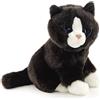 Uni-Toys - Gatto bianco e nero, seduto - 21 cm (altezza) - gattino di peluche - peluche