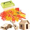 Générique Karton Schneidewerkzeug Set Für Kinder 19 x 13,5 x 9 cm ABS/Metall - Lernspielzeug Mit Werkzeugkasten, Schrauben & Zubehör, Pädagogisches Konstruktionskit Für, Mädchen, Vorschulkinder