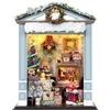 HJBHDOLL Giocattolo puzzle con mini mobili per la casa delle bambole, kit fai da te per costruire una casa delle bambole in miniatura con illuminazione a LED, accessorio creativo per la casa in scala 1:24