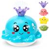 GMUFTIR Giochi Bagnetto Neonato, Giochi Bagnetto con Luce a LED, Polpo Giochi Vasca da Bagno Bambini Spruzzo d'Acqua Automatico, con 4 Teste di Spruzzo, per Bambini 1 2 3 Anni, Blu