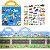 KOMUNJ Reusable Sticker Book, Stickerbuch Avvertenze stradali, libro di adesivi a partire dai 2 anni, adesivo da viaggio e giocattolo educativo sensoriale, adesivo per scenari