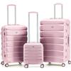 Flight Knight Set di 3 Valigie Rigide ABS per Viaggi e Vacanze Bagaglio a Mano 40 cm Medio e Grande da Stiva Trolley Leggero e Resistente 8 Ruote Spinner con Serratura TSA