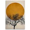 A.S. Création DD131781 - Stampa su tela con albero con luna, colore: oro, beige, 80 x 120 cm